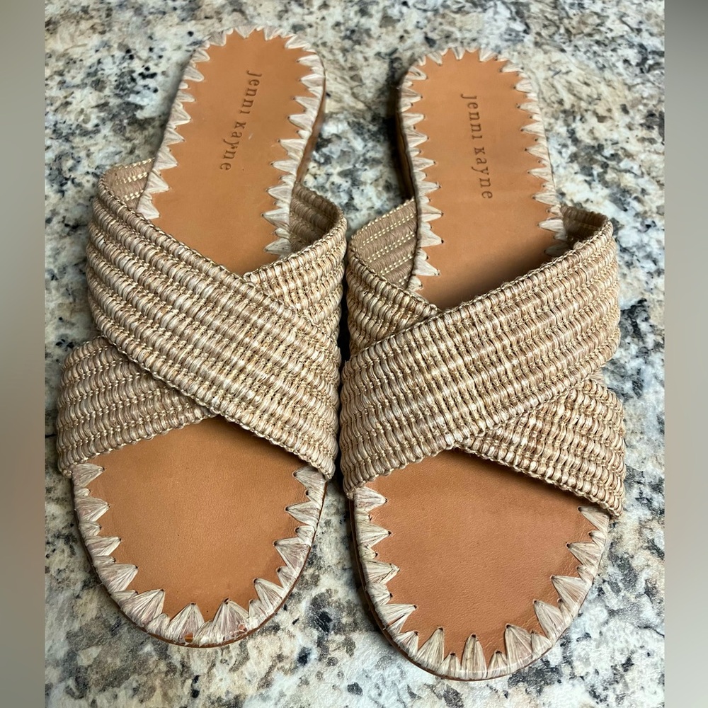 Jenni Kayne Raffia Crossover Sandler in Natural